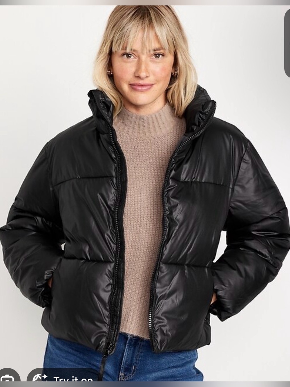 Old Navy - Black Puffer Coat - size 4x